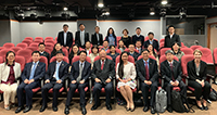 Professor Joseph Lau, Master of Lee Woo Sing College, together with participants of the Executive Training Programme, poses for a group photo